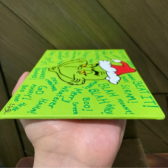 Grinch Canvas Painting 5x7 - Picture 6 of 7